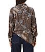 Karen Kane Contrast Double Layer Wrap Long Sleeve Top - Image 2