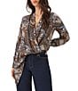 Karen Kane Contrast Double Layer Wrap Long Sleeve Top - Image 3