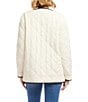 Karen Kane Contrast Edge Stitch Quilted Crew Neck Button Front Jacket, Color:Cream/Black - Image 2