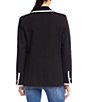 Karen Kane Contrast Ponte Knit Notch Lapel One Button Blazer, Color:Black/Cream - Image 2