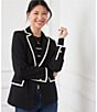 Karen Kane Contrast Ponte Knit Notch Lapel One Button Blazer, Color:Black/Cream - Image 4