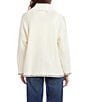 Karen Kane Contrast Stitch Shawl Collar Long Sleeve Open Front Cardigan, Color:Off White/Navy - Image 2