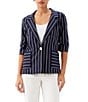Karen Kane Coordinating Stripe Ruched Sleeve Jacket - Image 1