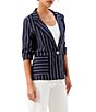 Karen Kane Coordinating Stripe Ruched Sleeve Jacket - Image 3