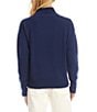 Karen Kane Crossover V-Neck Shawl Collar Long Sleeve Soft Knit Pullover, Color:Navy - Image 2