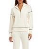 Karen Kane Double Knit Coordinating Contrast Stitch Half-Zip Pullover - Image 1