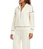 Karen Kane Double Knit Coordinating Contrast Stitch Half-Zip Pullover - Image 3