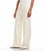 Karen Kane Double Knit Coordinating Pintuck Drawstring Wide Leg Sweatpants, Color:Cream - Image 3