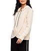Karen Kane Double Knit Rhinestone Drawstring Crossover Long Sleeve Hooded Sweatshirt - Image 3
