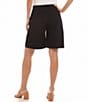 Karen Kane Double Stretch Twill A-Line Shorts, Color:Black - Image 2
