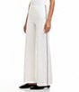 Karen Kane Double Stretch Twill Contrast Piped Wide Leg Pants, Color:Off White - Image 3