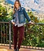 Karen Kane Embellished Denim Point Collar Long Sleeve Jacket - Image 4