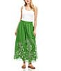 Karen Kane Embroidered Cut-Out A-Line Midi Skirt, Color:Green - Image 4