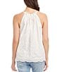 Color:Off White - Image 2 - Embroidered Paisley Halter Sleeveless Tank Top