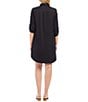 Karen Kane Embroidered Point Collar 3/4 Roll-Tab Sleeve Button Front Shirtdress, Color:Black/Cream - Image 2