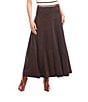 Karen Kane Faux Suede Tiered A-Line Midi Skirt, Color:Brown - Image 1