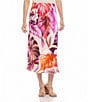 Color:Print - Image 1 - Floral Bias Cut A-Line Midi Skirt