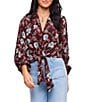 Karen Kane Floral Blouson Sleeve Tie-Front Top - Image 1