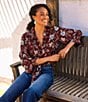 Karen Kane Floral Blouson Sleeve Tie-Front Top - Image 4