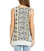 Karen Kane Italian Print Scoop Neck Sleeveless Double Layer Asymmetric Hem Tank, Color:Print - Image 2