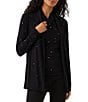Karen Kane Jersey Sequin Open Front Long Sleeve Drape Cardigan - Image 1
