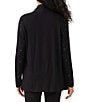 Karen Kane Jersey Sequin Open Front Long Sleeve Drape Cardigan - Image 2