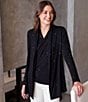 Karen Kane Jersey Sequin Open Front Long Sleeve Drape Cardigan - Image 4