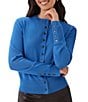 Karen Kane Knit Crew Neck Long Sleeve Button Front Cardigan - Image 4
