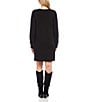 Karen Kane Knit Long Sleeve V-Neck Button Detail Dress, Color:Black - Image 2
