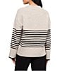 Karen Kane Knit Stripe V-Neck Long Sleeve Top - Image 2