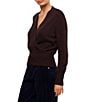 Karen Kane Knit V Neck Long Sleeve Wrap - Image 3