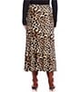 Karen Kane Leopard Print Pull-On A-Line Midi Skirt, Color:Leopard - Image 2