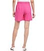 Color:Pink - Image 2 - Linen Blend High Waisted Pleated Shorts