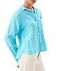 Karen Kane Linen Point Collar Long Sleeve Button-Front Shirt - Image 2