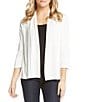 Color:Off White - Image 1 - Molly Open Front 3/4 Sleeve Jersey Knit Cardigan