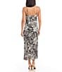 Color:Black Print - Image 2 - Paisley Print V-Neck Sleeveless Maxi Dress
