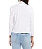 Color:Off White - Image 2 - Petite Size Calli Shawl Collar Bracelet Length Sleeve Asymmetrical Hem Drape Open-Front Cardigan