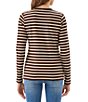 Karen Kane Petite Size Classic Horizontal Crew Neck Long Sleeve Top - Image 2