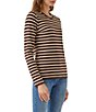 Karen Kane Petite Size Classic Horizontal Crew Neck Long Sleeve Top - Image 3