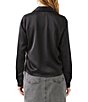 Karen Kane Petite Size Coordinating Satin Collared Draped Cowl Neck Long Sleeve Blouse - Image 2