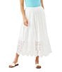 Karen Kane Petite Size Cut-Out Embroidery Pull-On Midi Skirt - Image 1