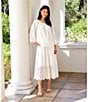 Karen Kane Petite Size Cut-Out Embroidery Pull-On Midi Skirt - Image 4