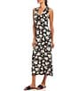 Karen Kane Petite Size Floral V-Neck Sleeveless Midi Sheath Dress, Color:Black - Image 3
