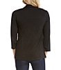 Color:Black - Image 2 - Petite Size Molly Soft Jersey Knit Open Front Cardigan