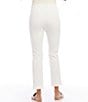 Color:Off White - Image 2 - Petite Size Pintuck Knit Cropped Pull-On Straight Leg Pants