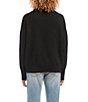 Color:Black - Image 2 - Petite Size Soft Recycled Knit Mock Neck Long Sleeve Relaxed Fit Sweater