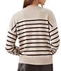 Karen Kane Petite Size Stripe Crew Neck Long Sleeve Sweater - Image 2