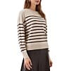 Karen Kane Petite Size Stripe Crew Neck Long Sleeve Sweater - Image 3
