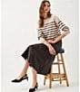 Karen Kane Petite Size Stripe Crew Neck Long Sleeve Sweater - Image 4