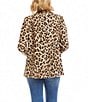 Karen Kane Petite Size Textured Jacquard Leopard Notch Collar Long Sleeve Button Front Blazer - Image 2